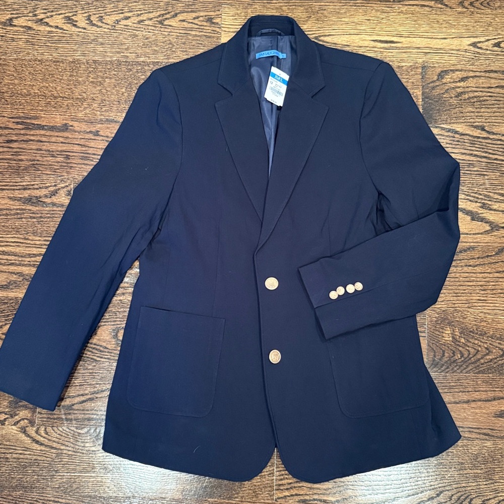NWT J. McLaughlin navy blue Blazer with classic gold buttons. SIZE 12.